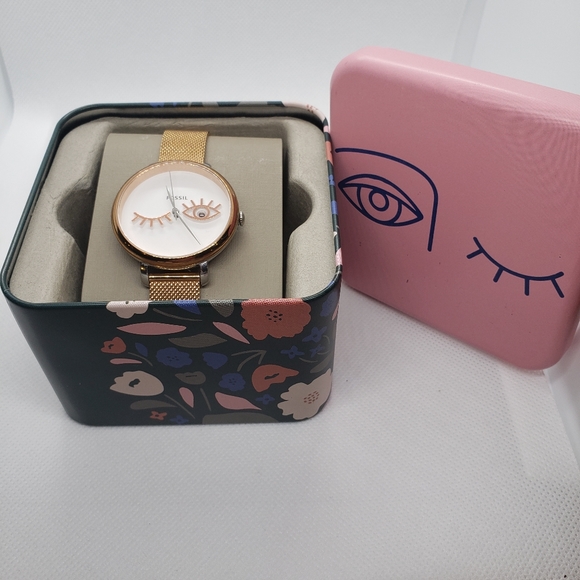 Fossil Jacqueline Wink Eye Gold Ladies Watch - Picture 2 of 10